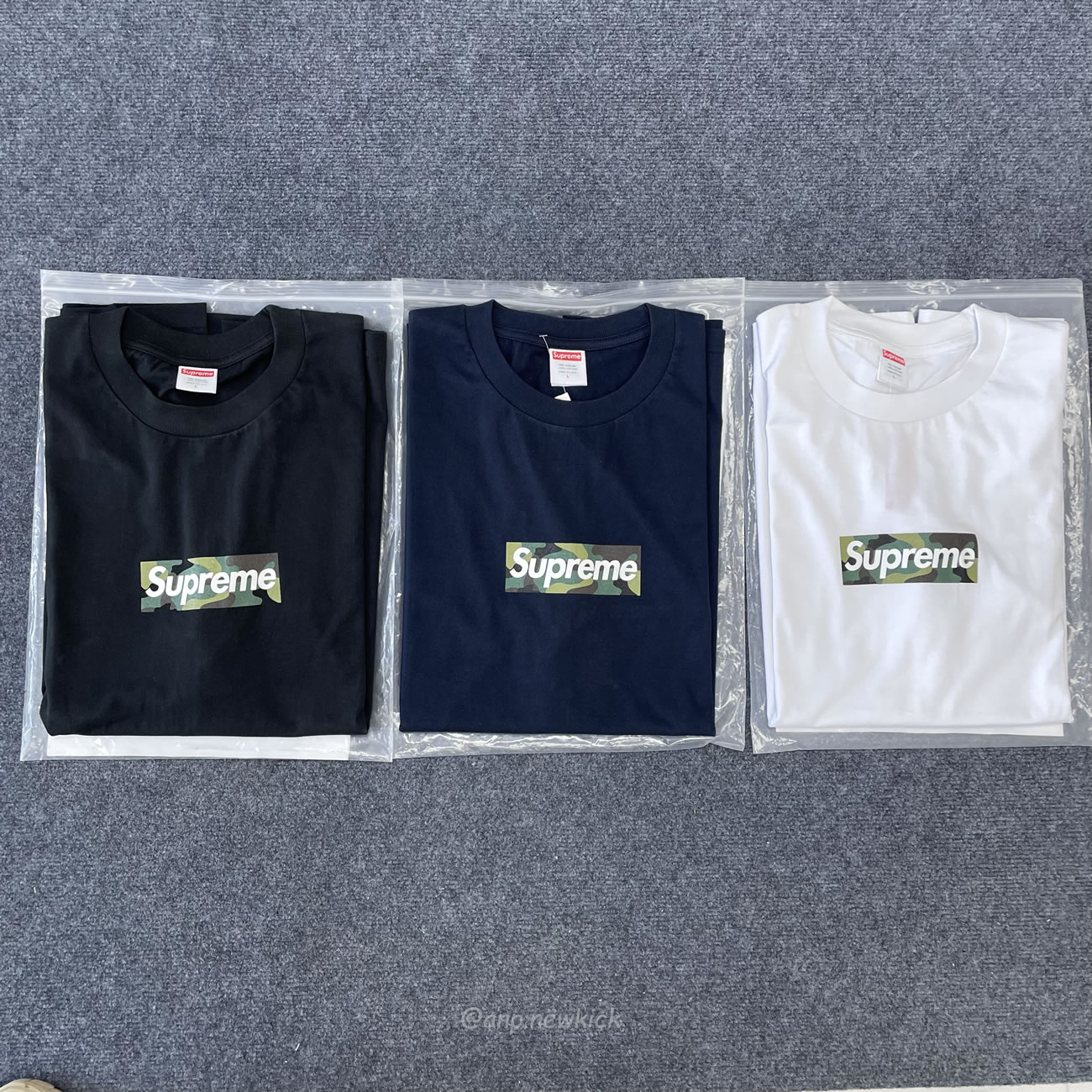 Supreme Box Logo Cotton White Navy Blackt Shirt (2) - www.newkick.vip